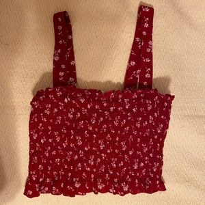 Red floral crop tank!